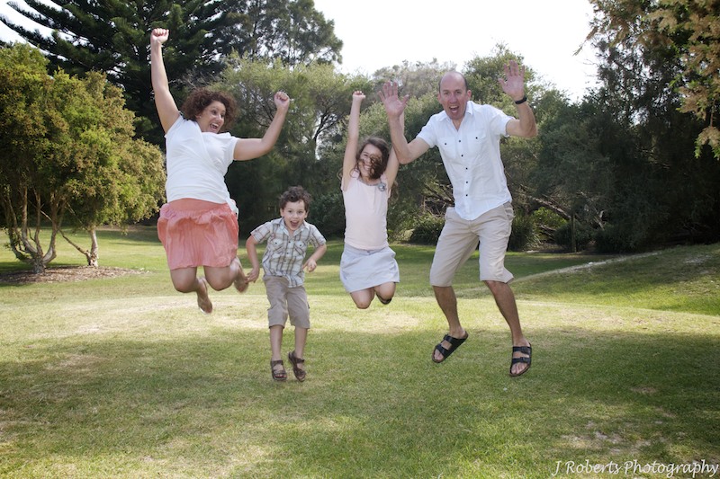 Jumping for joy - family portrait photography